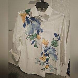 Chicos Floral Button Up, Size 4, NWT